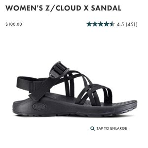Chaco Z/Cloud X Strappy Black Sandal - like new!